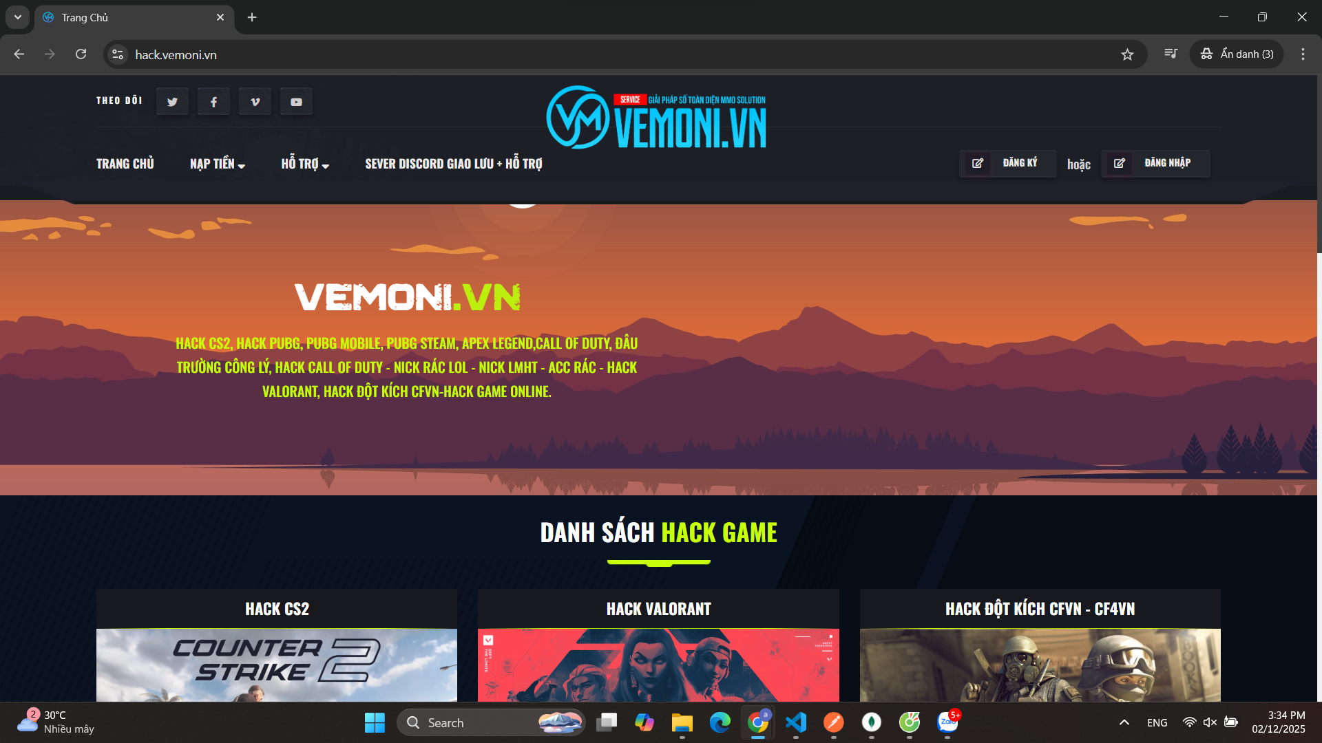 Mẫu Website bán key hack game